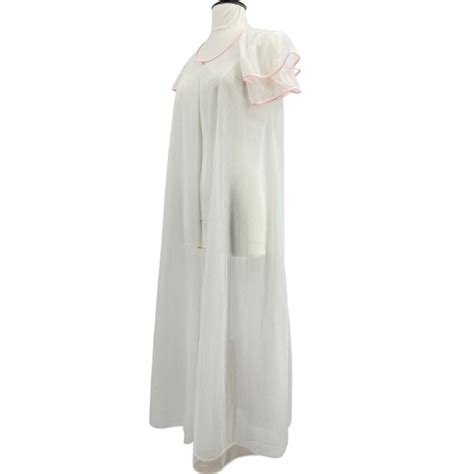 Vintage Sheer Nightgown Val Mode S Long Robe Wit Gem