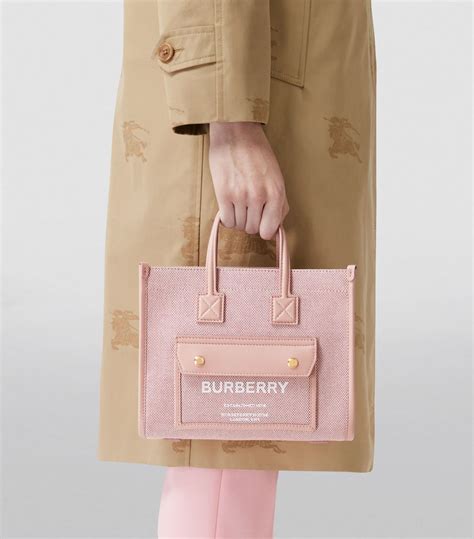 Womens Burberry Pink Mini Canvas Freya Tote Bag Harrods Uk