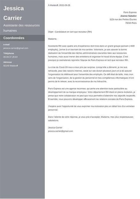 Lettre De Motivation Ressources Humaines Dassistant Charg