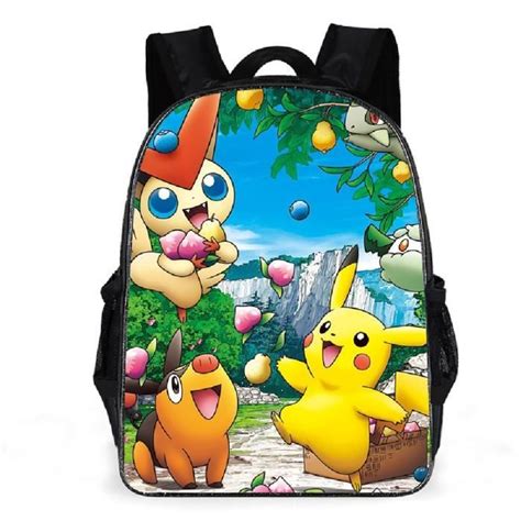 Sac à dos Pokemon Pikachu pour enfants sac d école en maille de résine