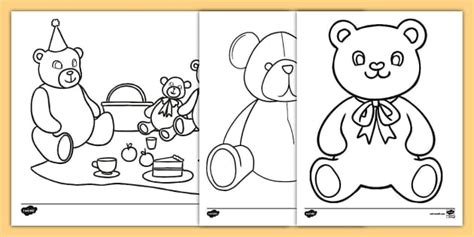 Teddy Bears' Picnic Coloring Sheets (Teacher-Made) - Twinkl