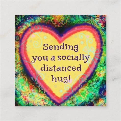 “sending a Safe Hug” Inspirivity kindness cards | Zazzle.com