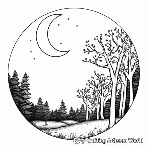 Crescent Moon Coloring Pages Free Printable