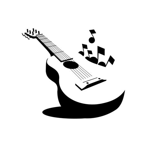 Classical Guitar Illustration Vector Acoustic Guitar Silhouette