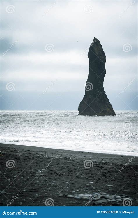 Beautiful Sea Stacks at the Black Sand Beach Reynisfjara Stock Photo ...