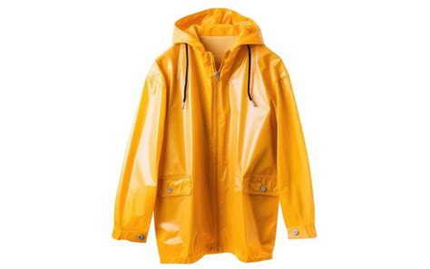 Premium Ai Image Charming Shiny Yellow Raincoat Isolated On White