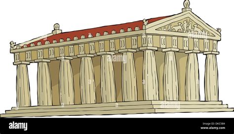 The Parthenon On A White Background Vector Illustration Stock Vector