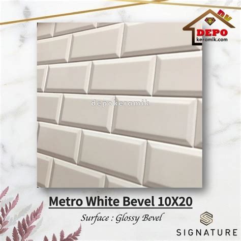 Jual Mulia Metro White Bevel X Kw Keramik Subway Bevel Putih