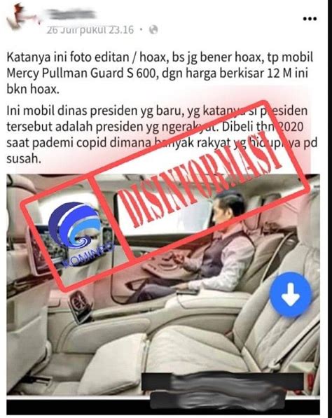 Cek Fakta Jokowi Beli Mobil Rp Miliar Saat Pandemik