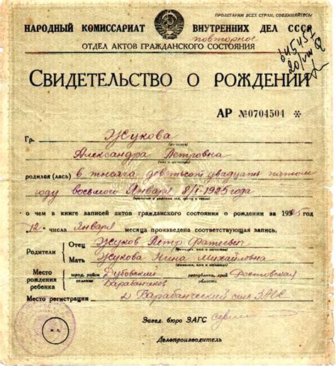 Свидетельство о рождении Жуковой Александры Петровны. Вечная память ...