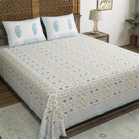 Blocks Of India Hand Block Printed 200 Tc Cotton King Size Bedsheet