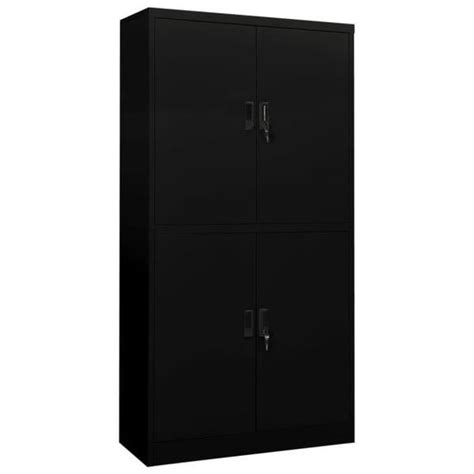 MEUBLE A CASIER MEUBLE A CASE Armoire De Bureau Noir 90x40x180 Cm