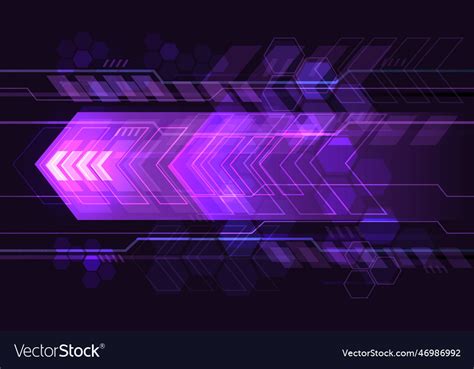 Abstract purple technology light arrow geometric Vector Image