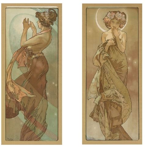 ALPHONSE MUCHA 1860 1939 Lot Of Two Lithographs Series The