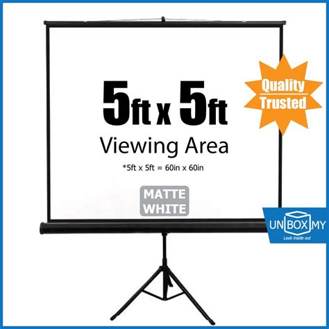 Meki Ft Portable Tripod Screen Projector Matte White Ft Projection