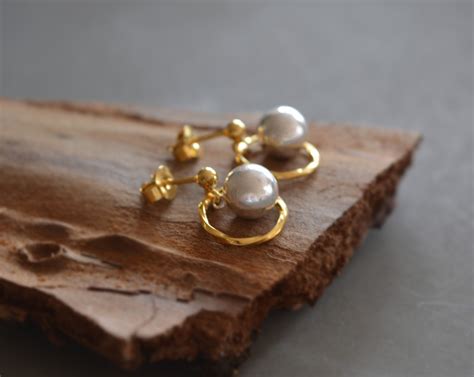 K Gold Vermeil And Sterling Silver Balls Studs Gold Vermeil Etsy