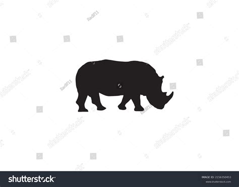 Rhino Silhouette 벡터 이미지rhinoceros 프로필 실루엣 스톡 벡터로열티 프리 2156350453