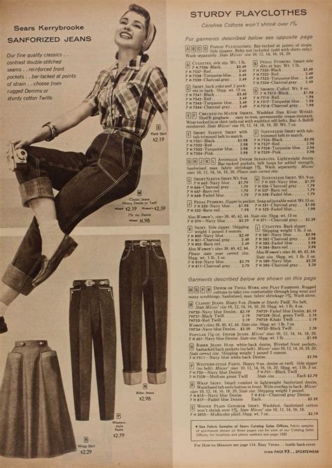 Denim Spring 1956 Sears Roebuck Fifties Fashion Vintage Fashion