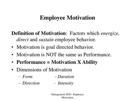 PPT - Employee Motivation PowerPoint Presentation - ID:315096