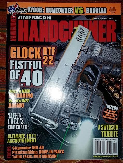 American Handgunner March April 2010 Guns Single Issue Magazine