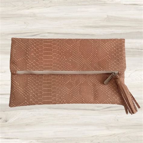 Clutch Zíper Nude Serpente Elo Produtos Especiais