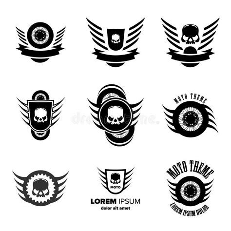 Emblemas Del Club Del Motorista Insignias Del Jinete De La Motocicleta