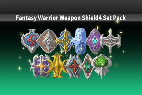 Fantasy Warrior Weapon Shield4 Set Pack 2d Icons Unity Asset Store