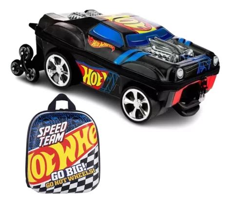Kit Mochila Rodinha Lancheira Hot Wheels Night D Maxtoy Parcelamento Sem Juros