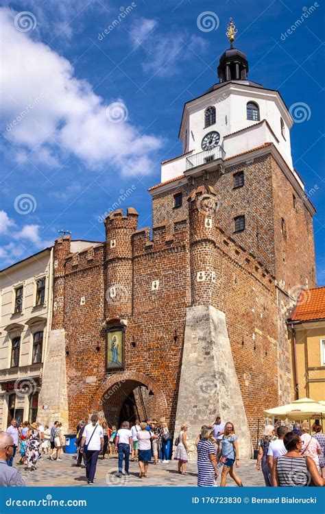 Lublin Poland Xiv Century Krakow Gate Brama Krakowska Leading To