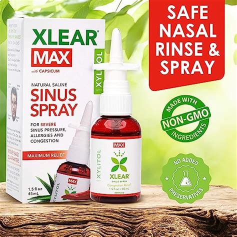 Xlear MAX Saline Nasal Spray Natural Formula With Xylitol Capsicum