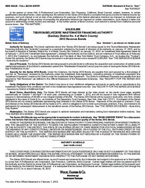 Fillable Online Preliminary Official Statement Dated Pdf Free Fax