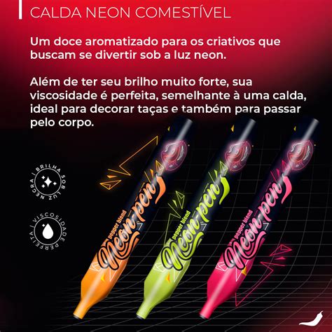 Neon Pen Pitaya Caneta Gel Comestível Brilha na Luz Negra Pepper Blend