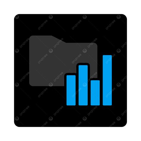 Charts Folder Icon Graphs Bar Chart Gray And Blue Glyph Isolated PNG