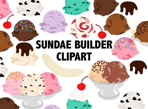 Build Your Own Ice Cream Sundae Clipart Banana Split Sundaes