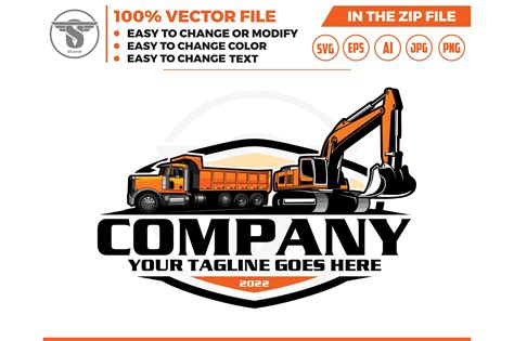 Dump Truck And Excavator Logo Graphic By Sllametdesigns Creative Fabrica