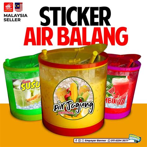 Sticker Pvc Air Balang Kedap Air Tahan Lama Menawan Boleh Custom