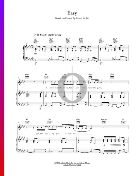 Easy Lionel Richie Piano Sheet Music Oktav