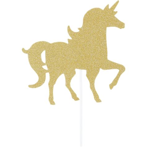 Artwrap Unicorn Glitter Cake Topper Gold Big W