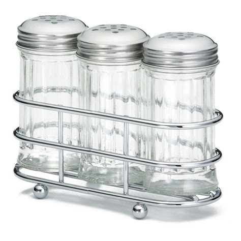 Tablecraft 659n 2 Oz Fluted Glass Condiment Shaker And Rack In 2021