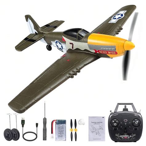 New P Mustang Rc Plane G Ch Axis Mm Wingspan Foam Fighter