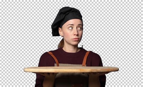 Une Jeune Blonde Et Jolie Femme Chef Avec Un Espace De Copie Vide PSD Gratuite