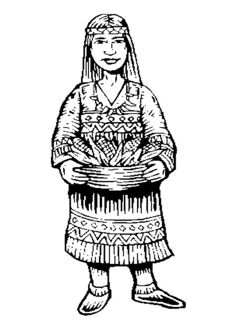 Native American Woman Coloring Sheet Coloring Home