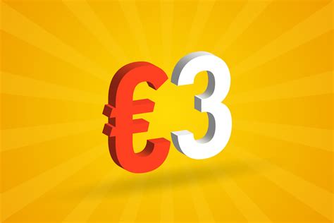 3 Euro Currency 3d Vector Text Symbol 3d 3 Euro European Union Money