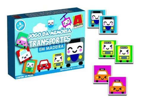 Jogo Da Memória Madeira Transportes Algazarra Parcelamento sem juros