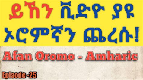 አፋን ኦሮሞን በአማርኛ በደቂቃዎች ይማሩ Learn Afan Oromo In Minutes Afaan Oromo Amharic Youtube