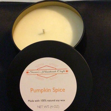 Tins Pumpkin Spice Candle Saxon S Handmade Crafts LLC 8 Ounce 56