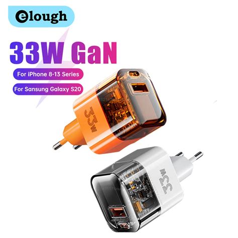 Elough USB Charger Transparent Quick Charge 3 0 QC3 0 PD3 0 33W 20W