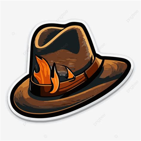 The Indiana Jones Hat Sticker Clipart Vector Sticker Design With