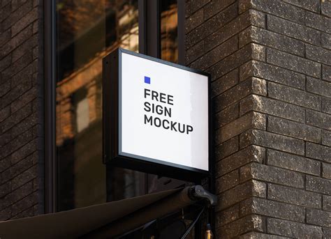 Free Square Sign Mockup PSD - Good Mockups