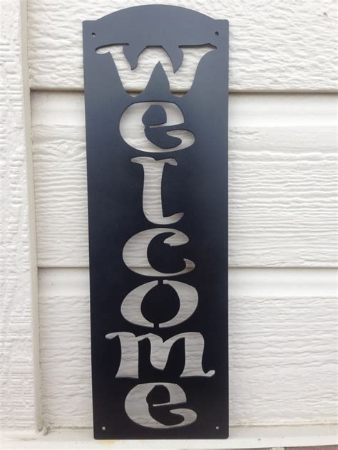 Welcome Sign Vertical Metal By Elitecnc On Etsy